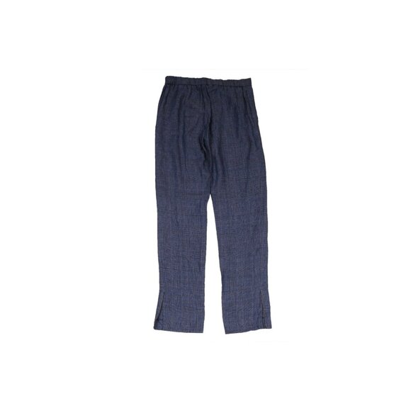 Fabiana Filippi Womens Plaid Pants Small IT 42 Blue Linen Drawstring Trousers - Picture 2 of 12